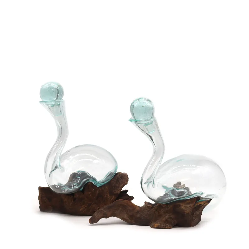 Molten Glass on Legno Wine Decanter