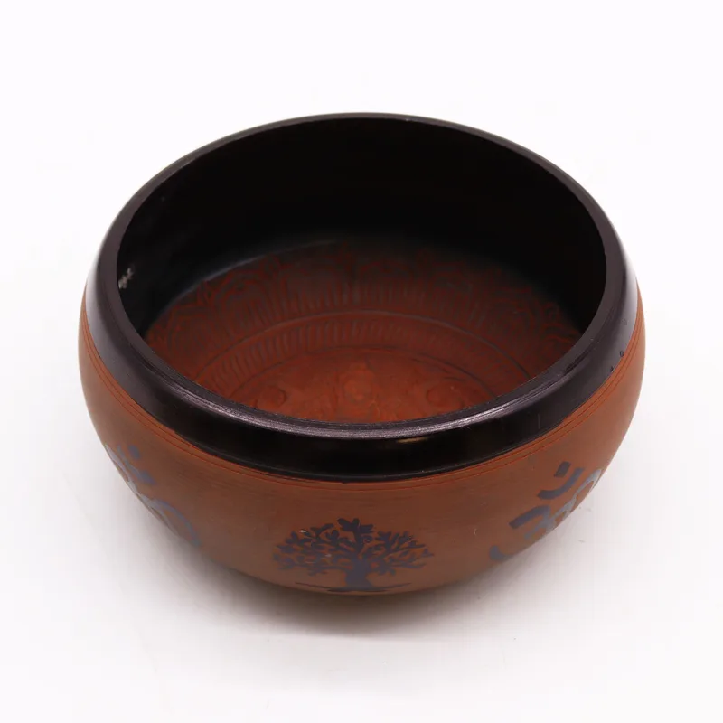 Earth Powder Singing Bowl Clay Om Buddha 16cm