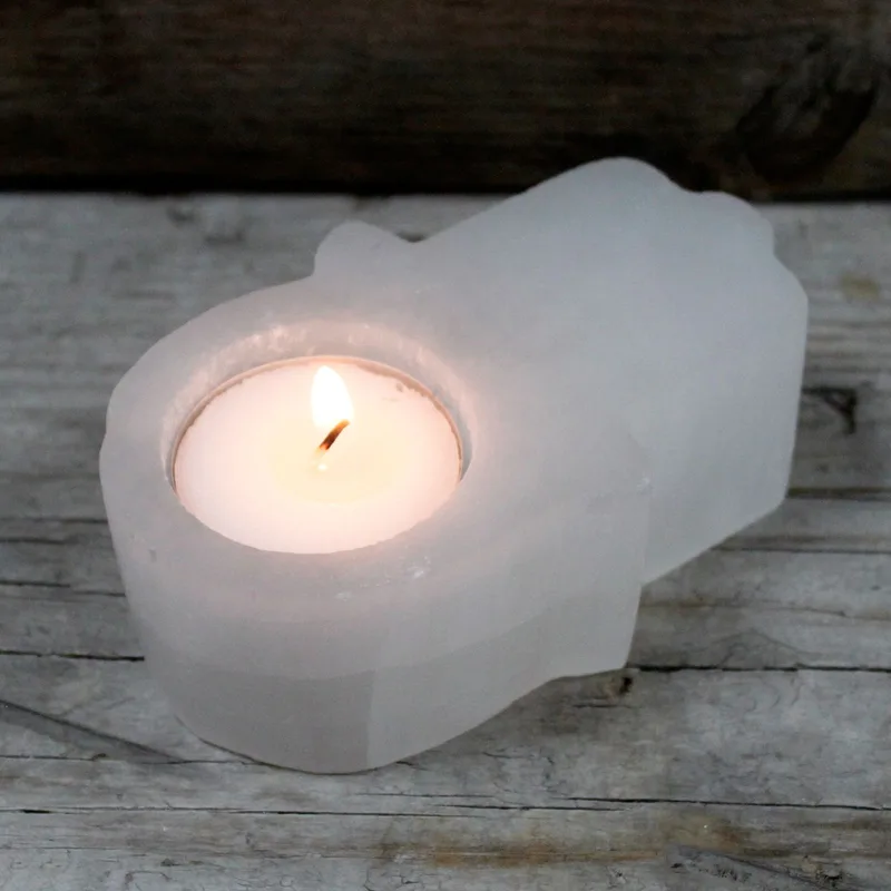 Selenite Hamsa Candela Porta — foto 2