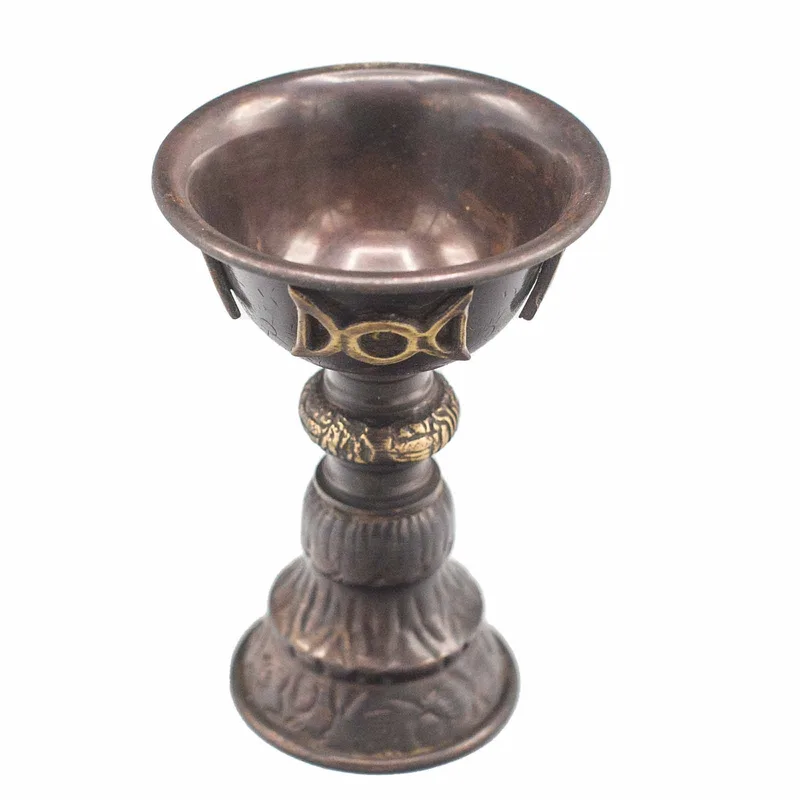Antique Copper Ritual Goblet with Triple Moon 8x13cm — foto 2