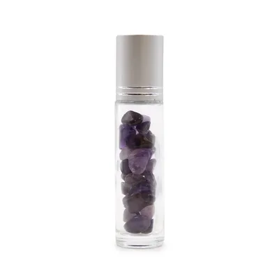 Gemstone Essenziale Olio Roller Bottle - Amethyst - Argento Cap + Gemstone Roller Tip for 5ml Bottle - Amethyst — foto 3