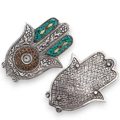 Verde Small Hamsa Incenso Porta 13x5.5cm — foto 1