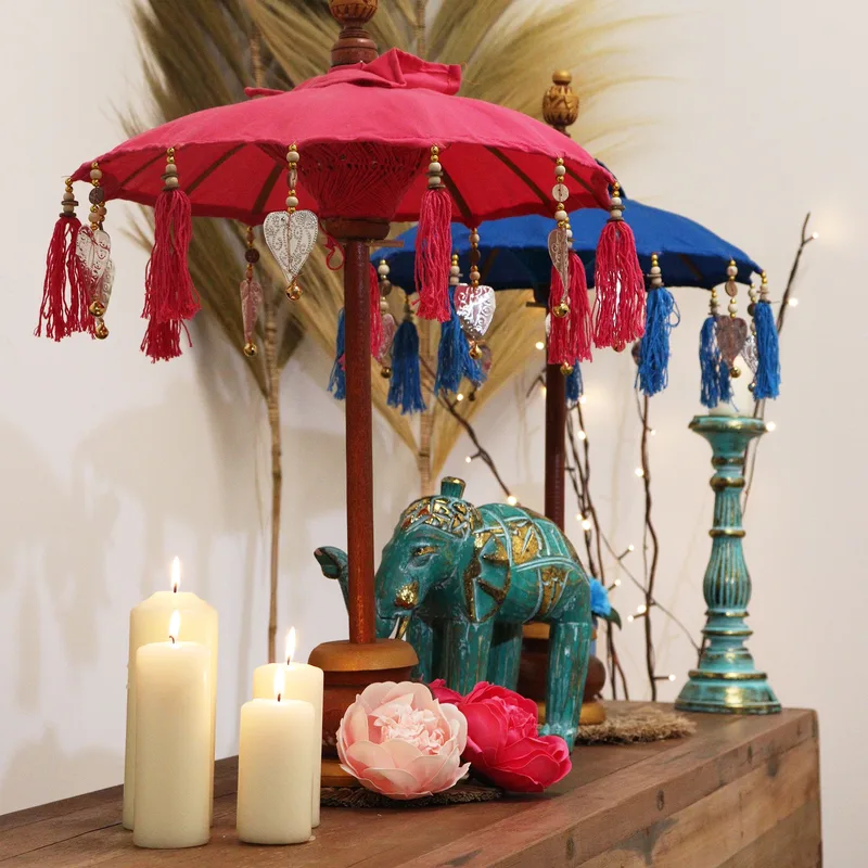 Bali Home Decor Parasol Cotton Turquoise 40cm — foto 1