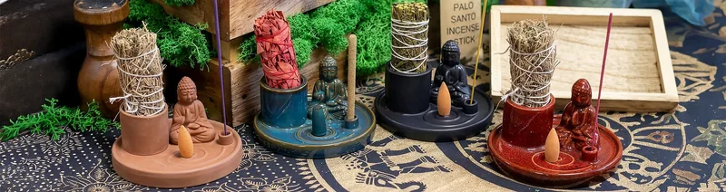 Multi Purpose Buddha Incenso Plate Naturale Terracotta Style — foto 4