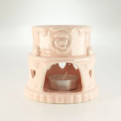 Ceramic Cake Olio Bruciatore - Hearts - Pink — foto 2