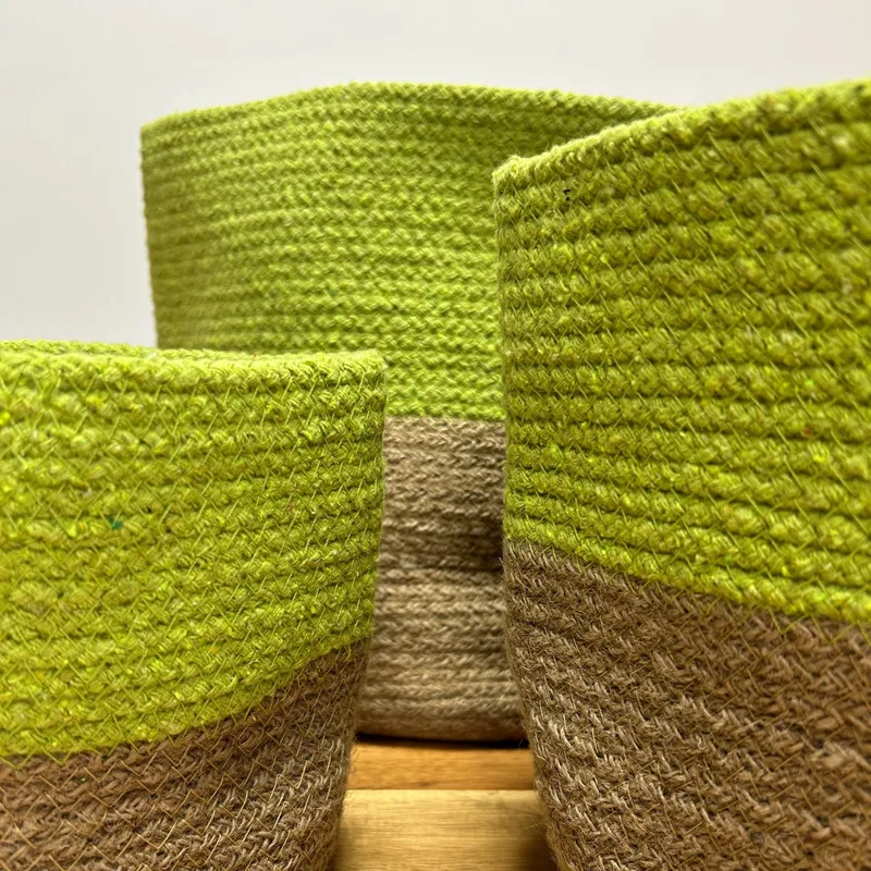 Set of 3 Cotton Rope Storage Baskets Pistachio — foto 2