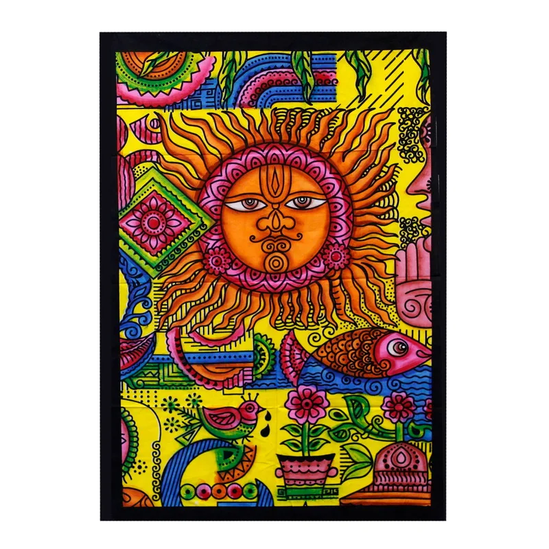Handbrushed Cotton Wall Art Sun