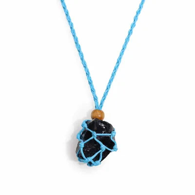 Crystal Gemstone Necklace Cord 45cm/18inch - Blu — foto 5