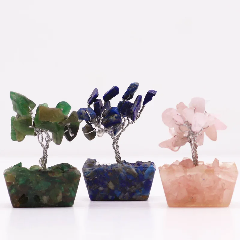 Scatola of 12 Mini Gemstone Trees On Orgonite Base Assorted Mix — foto 2