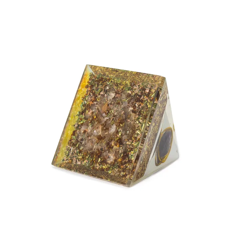 Med Organite Pryamids 7x6cm Wrapped Amythist Copper Chips — foto 3
