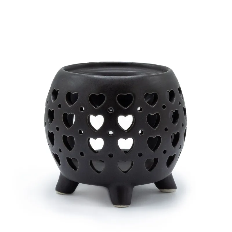 Squat Pot Olio Bruciatore Multi Hearts - Matt Nero — foto 1