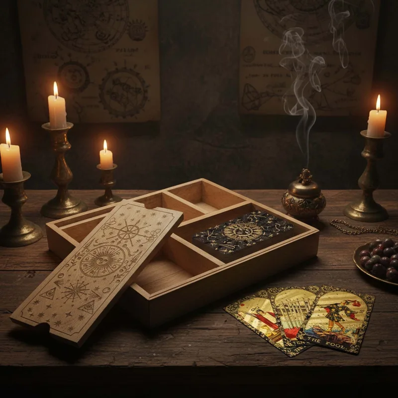 Four Section Tarot Scatola with Card Porta — foto 5