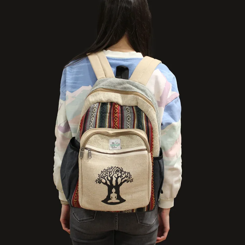 Large Hemp Backpack Bohdi Albero Design — foto 3