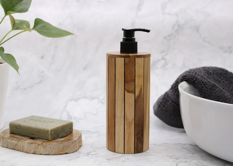 Naturale Teakwood Sapone Dispencer Round — foto 1