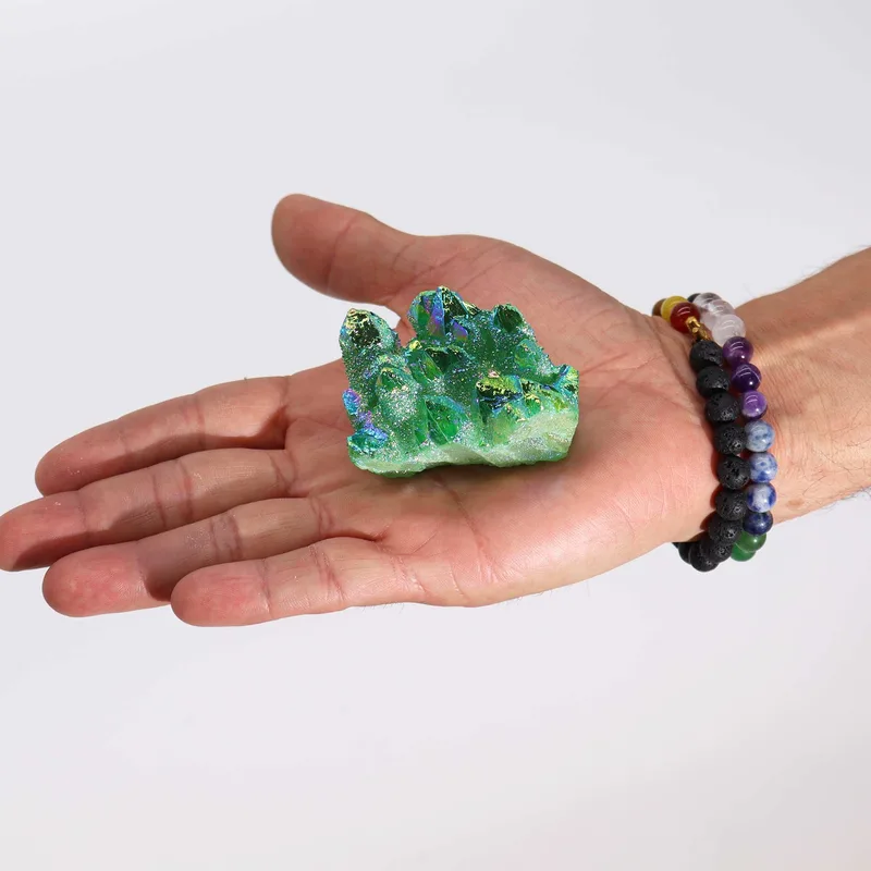 Med Enhanced Naturale Quartz Aura Verde Flame Quartz