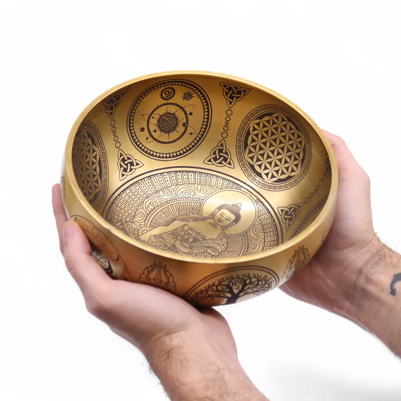 Puro Brass Etched Buddha Set of 4 Approx 3.85kg — foto 3