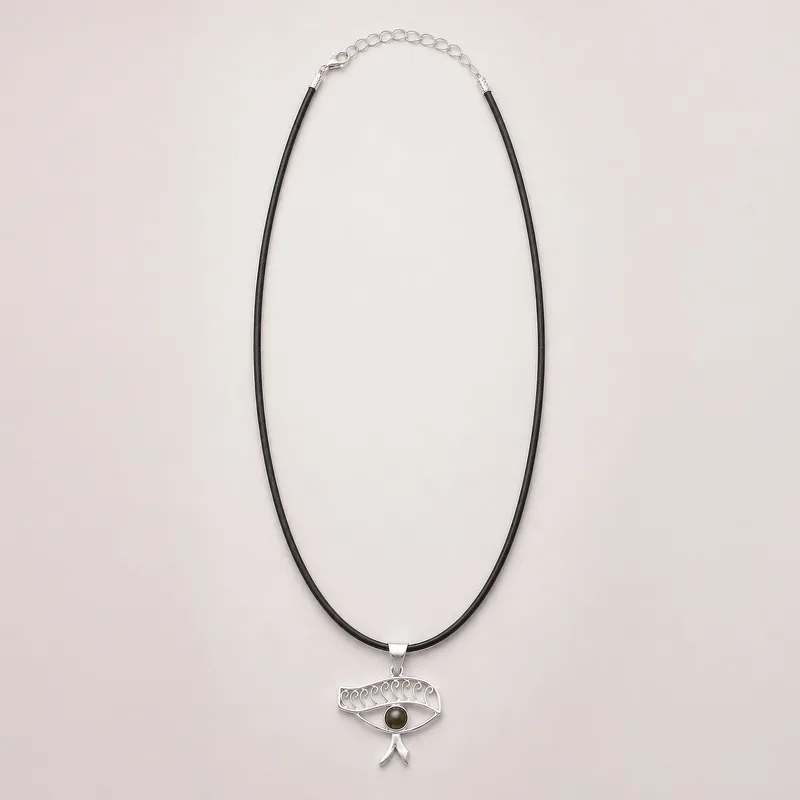 Indian Devotional Pendant Argento Plated Cleopatra Eye Iolite — foto 3