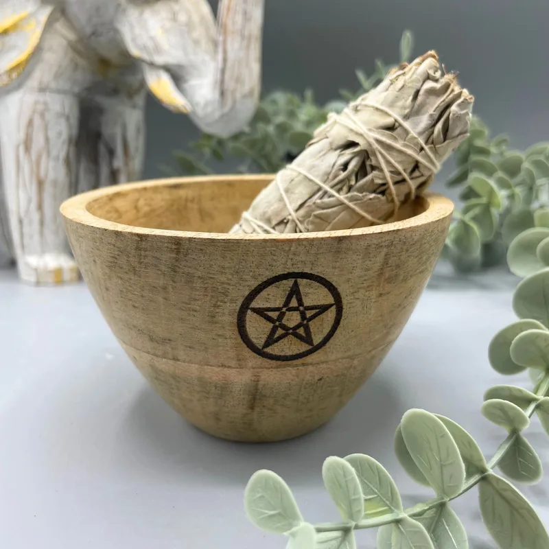 Ciotola di Stesura al Legno e Offerte Rituali – Pentagono – 12x7cm