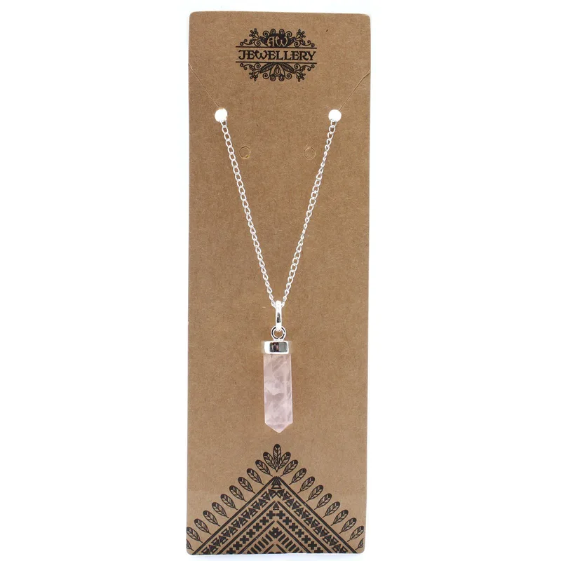 Gemstone Classic Point Pendant Rosa Quartz — foto 1