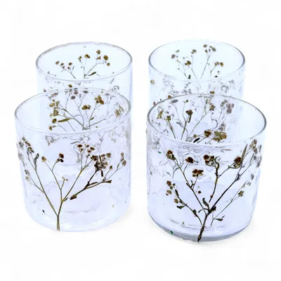 Naturale Floral Glass - Straight Candela Porta - Margarita - (8x8cm) — foto 3