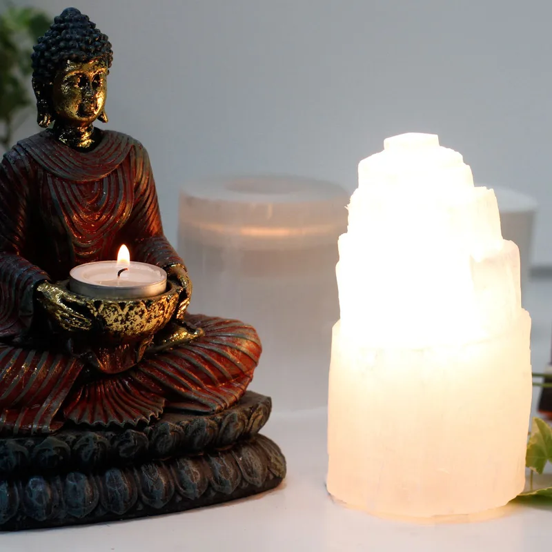 Naturale Selenite Tower Lamp 15 cm — foto 1
