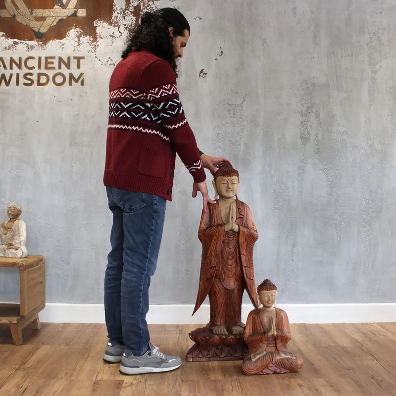 Hand Carved Buddha Statue 100 cm Welcome — foto 2