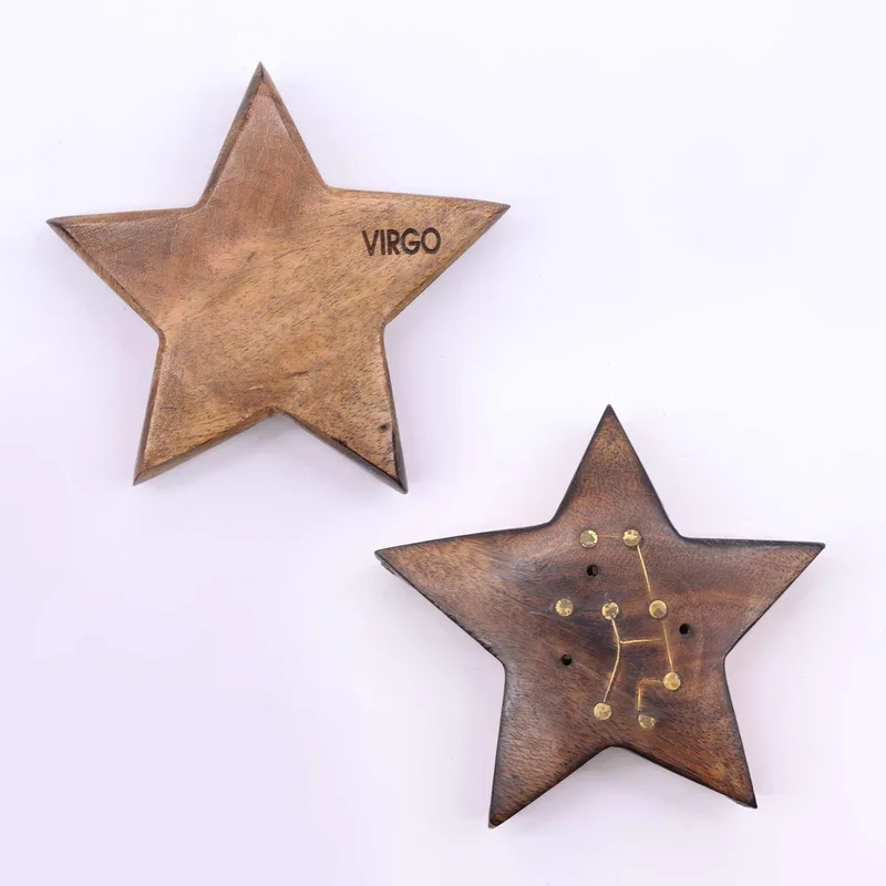 Engraved and Brass Zodiac Sign Incenso Burners Star — foto 4