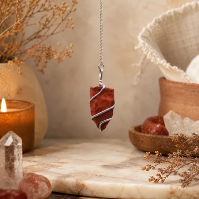 Raw Gemstone Pendulum - Red Jasper — foto 3