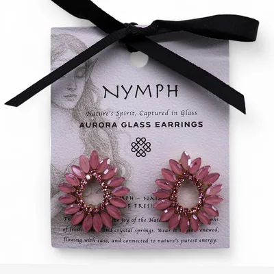 Soft Pink - Vintage Glass - Loop - Earrings — foto 3