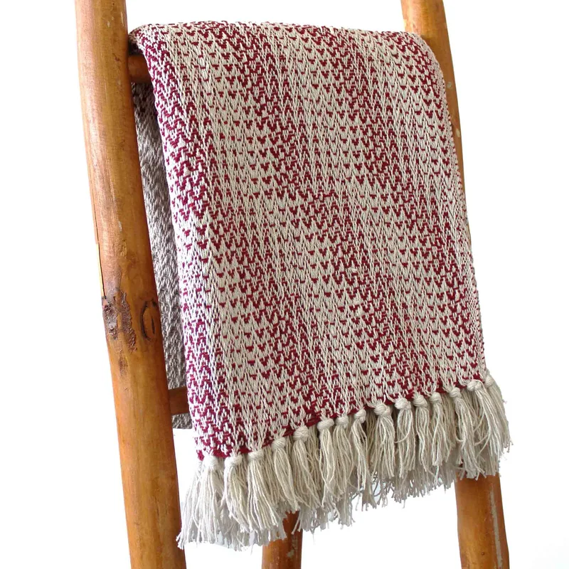 Boho Comfort Throws Ruby Two Tone