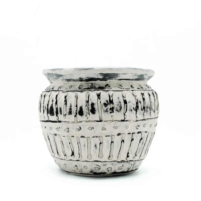 Greek Clay Plant Pot Crema 12cm