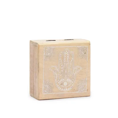 Small Square Scatola 10x10x4.2cm - Hamsa Whitewash