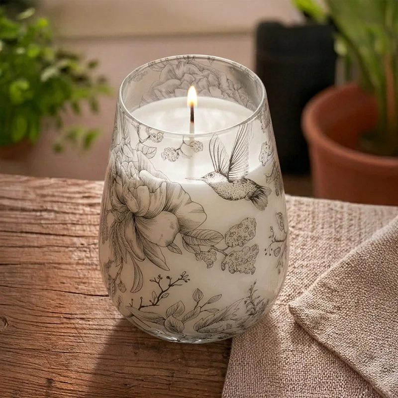 Tall Glass Jar Candele Drawn by Flame — foto 3