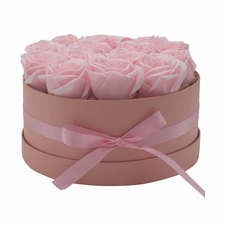 Sapone Fiore Gift Bouquet - 14 Pink Roses - Round — foto 3