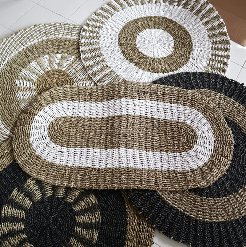 Oval Seagrass Bianco & Tan Classic 60x120cm — foto 2