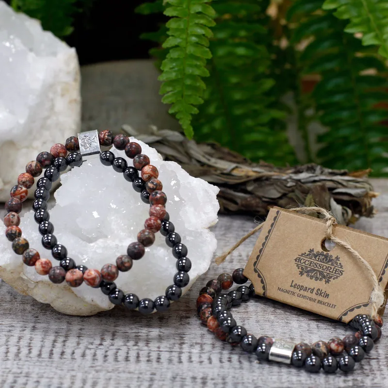 Bracciale Gemma Magnetica - Pelle Leopardo — foto 1