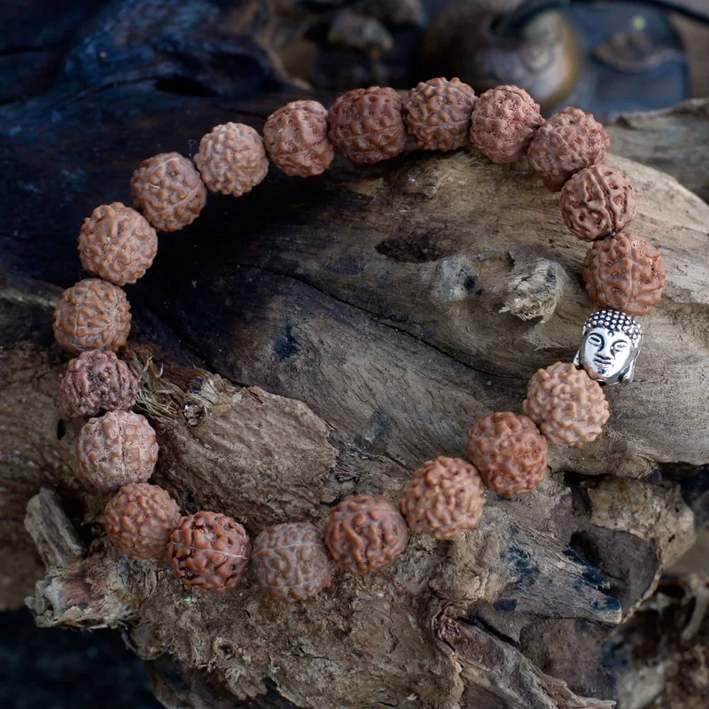 Rudraksha Buddah Bangle Mala - Naturale — foto 2