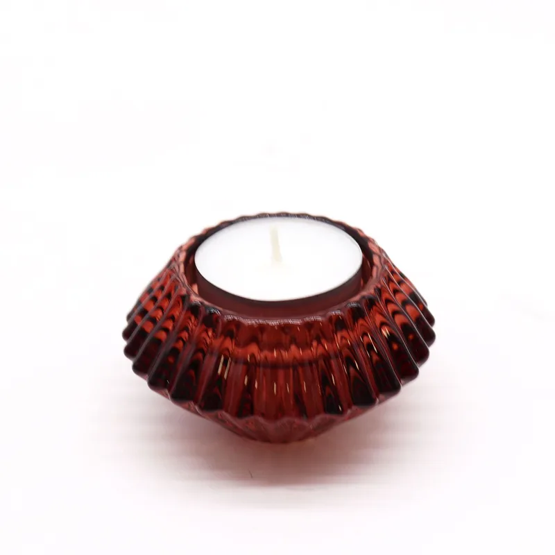Set of 2 Fiore Flip Dinner Candela / Tealight Porta - Vampire Red — foto 1