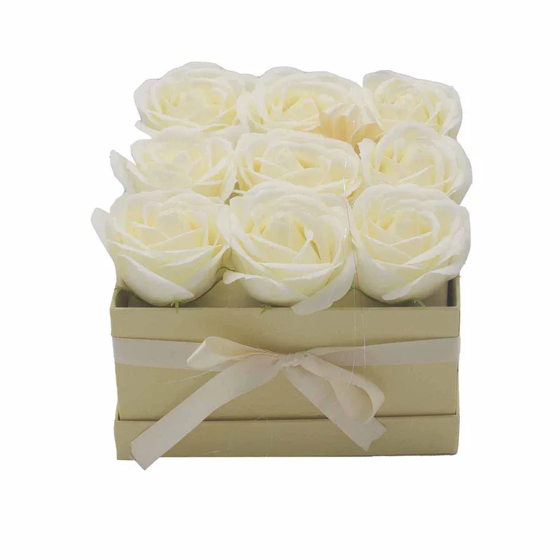 Sapone Fiore Gift Bouquet 9 Crema Roses Square — foto 3