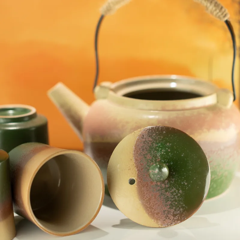 Set da tè stile giapponese Kyusu – per tè verde – quattro tazze — foto 3