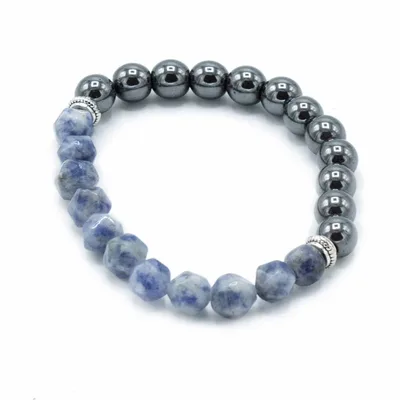 Bracciale con Pietre Naturali Tagliate - Sodalite Magnetica — foto 1