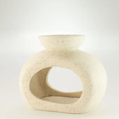 Ceramic Zen Olio Bruciatore - Oval Pebble - Speckled Off-White — foto 3
