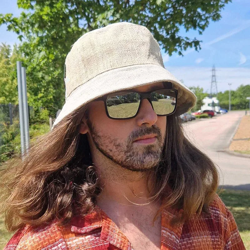 Patched Hemp & Cotton Boho Festival Hat Naturale — foto 4