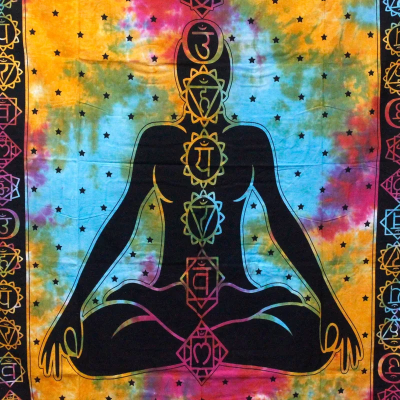 Single Cotton Bedspread + Wall Hanging Chakra Buddha 130cm x 200cm — foto 2