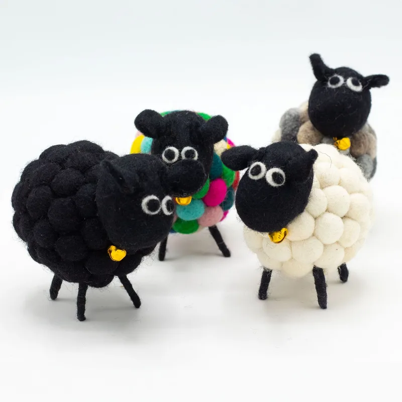 Little Felt Sheep - Multi Greys — foto 3