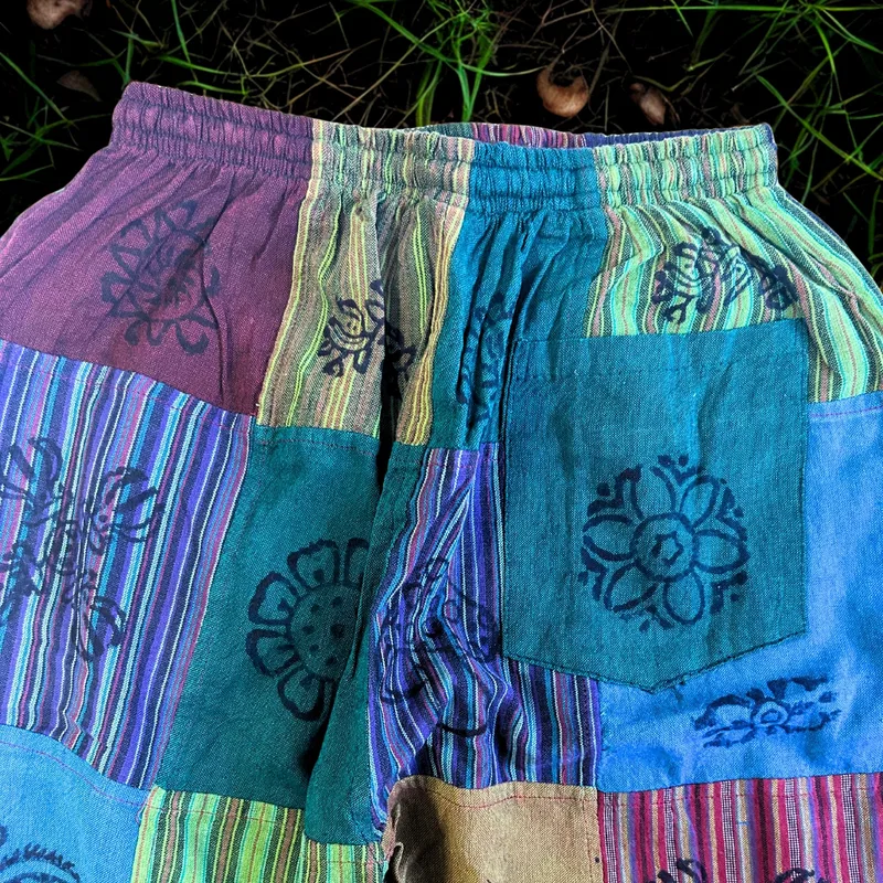 Nomad Sari Mushroom Pants Block Print Designs -Green Tones S/M — foto 1