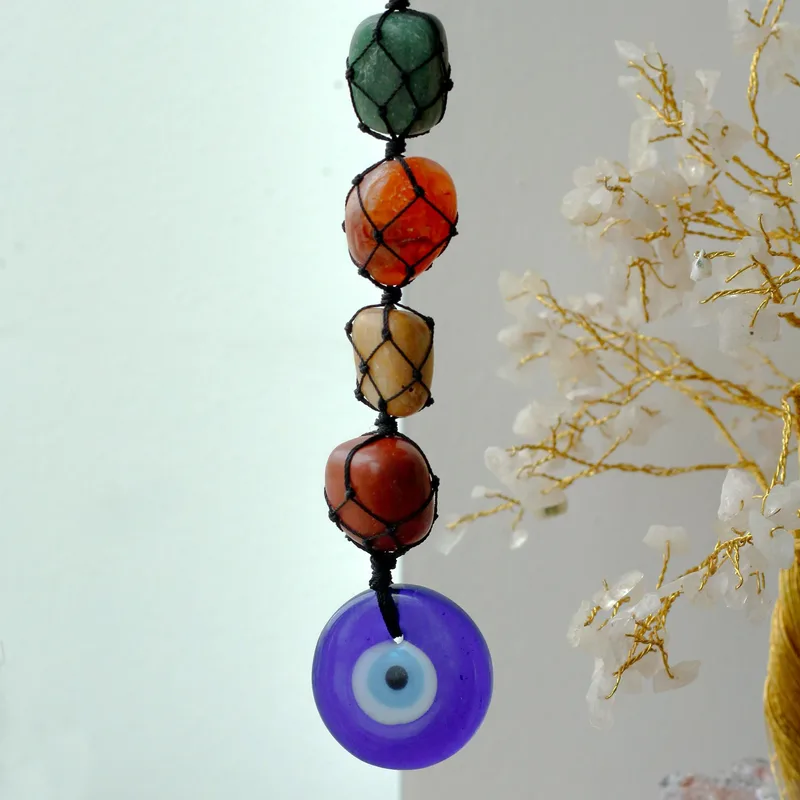 Hanging Chakra Stone Pendant Evil Eye — foto 1