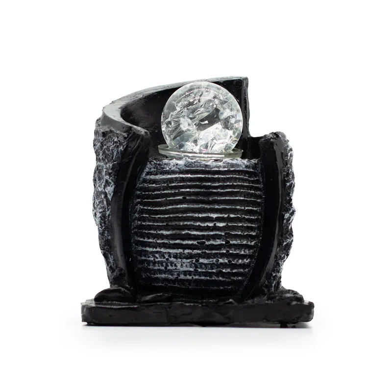 Tabletop Water Feature -15x13x20cm Water Pot & Crystal Ball