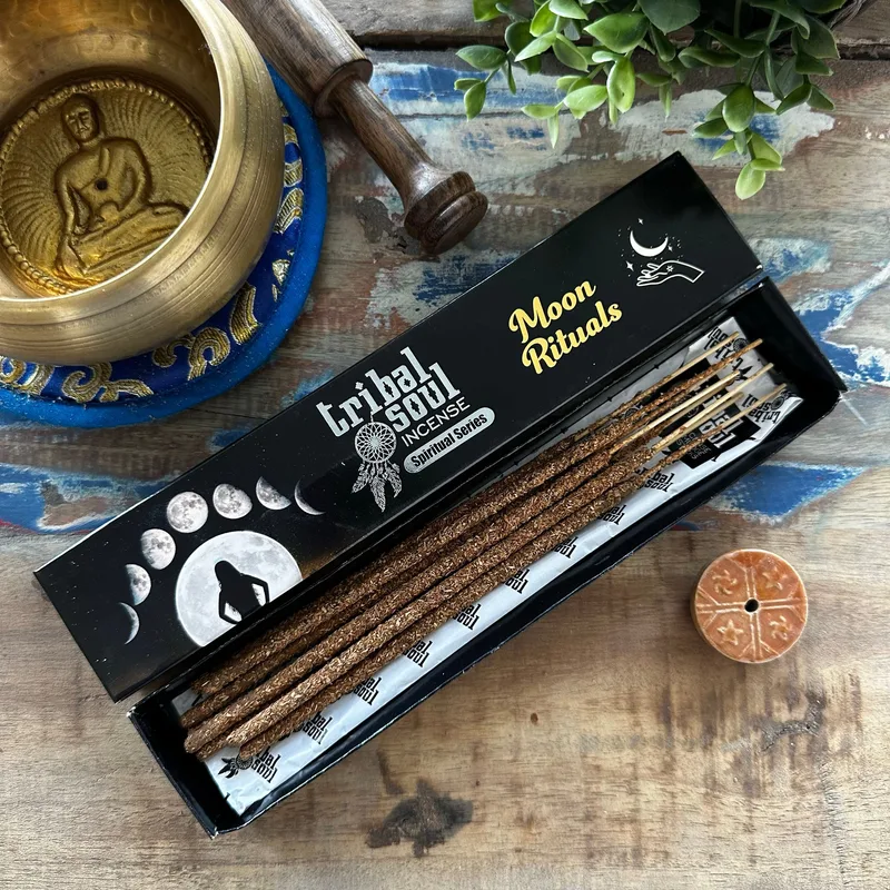 Tribal Soul Spiritual Incenso Sticks and Ceramic Porta Moon Ritual