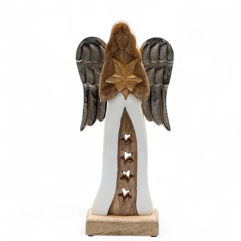 Large Mango Legno Star Angel Metal Wings & Enamel Detail